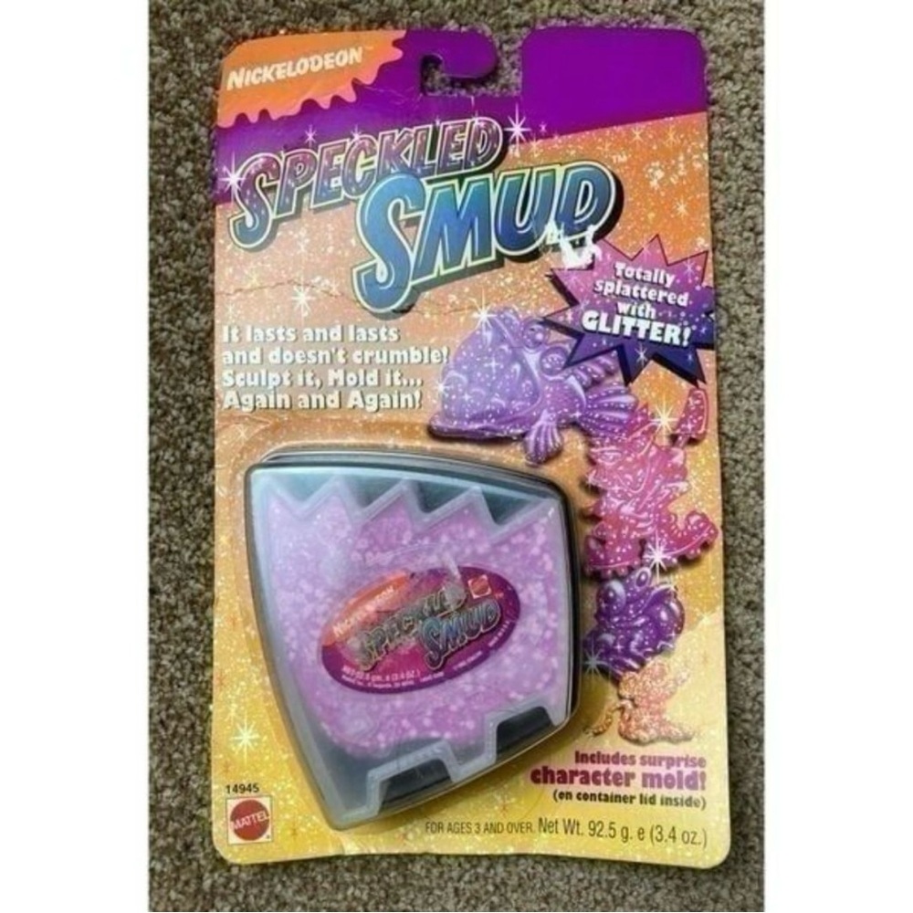 Nickelodeon vintage 1995 speckled smud- purple glitter